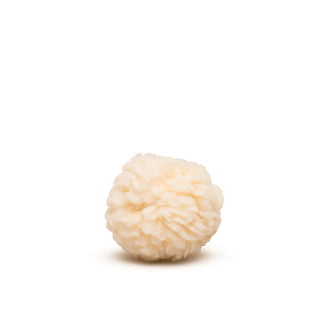 Small natural colored HuggleFleece® plush ball dog toy.