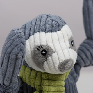 Close up of Seb's face to show corduroy and facial details.