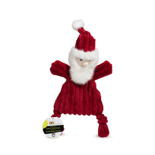 Front-facing view of St. Nick HuggleFlattie with hang tag attached.