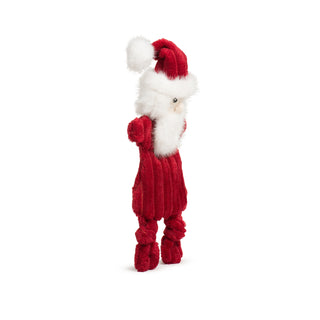 Side view of Santa face on St. Nick HuggleFlattie with white beard and plush details.
