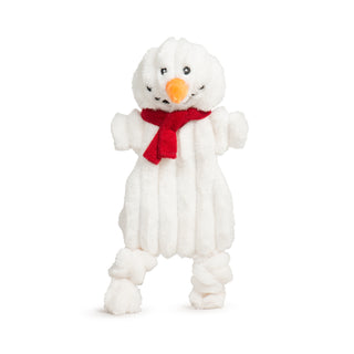Front view of SnowmanHuggleFlattie with orange nose and corduroy texture.