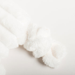 Knotted white plush limb on Snowman HuggleFlattie.