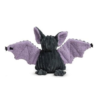 Front-facing view of Baxter Bat with wings outstretched and ears perked up, showing full plush toy detail.