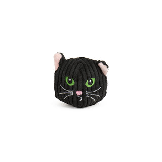 Studio shot of Black Cat Wee Huggles® Ball standing upright on white background.