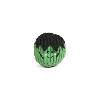 Studio shot of Frankenstein Wee Huggles® Ball standing upright on white background.