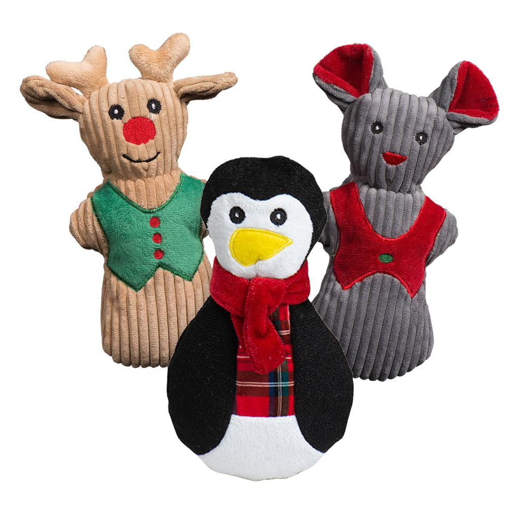 Holiday Plush Christmas Cookies Dog Toys 3 Pack