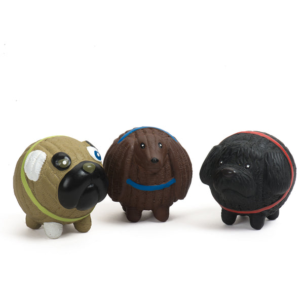 FurHaven Fetch N Fun TPR Ball Squeaky Dog Toy 3-Pack Galactic