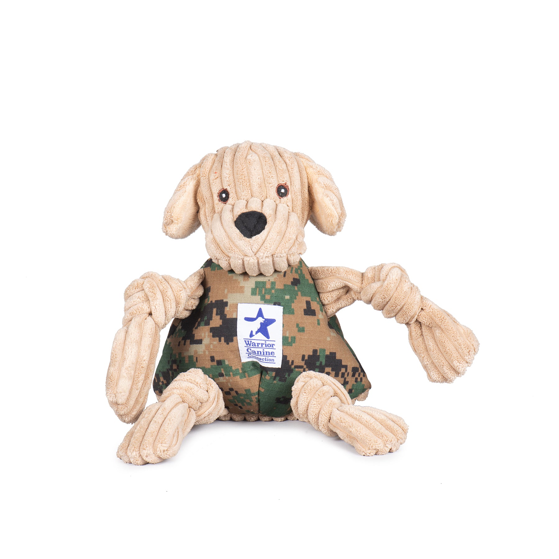 HuggleCause™, Warrior Canine Connection, Yellow Lab Tommy II Knottie® Plush  Dog Toy, Large