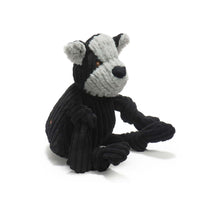 Side view of Bruiser HuggleMutt Knottie. Black dog with grey face and ears. Brown eyes and black nose. Thumbnail