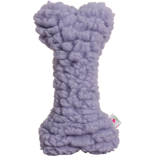 Lavender colored HuggleFleece® bone plush dog toy with squeaker.