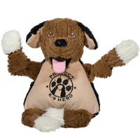 Project K-9 Hero Flash Knottie- Brown dog with black ears, and white paws. Open mouth with tongue out. Brown open eyes.
