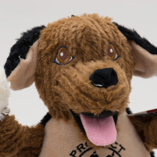 Close up of Flash's face to show embroidery details.