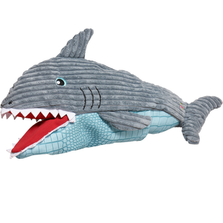 HuggleSnuffles™ Chomp & Chase — Finn Shark Puppet + Ruff-Tex® Beach Ball