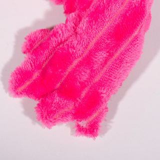 Close up view of magenta Axolotl fluffy and soft hand. 