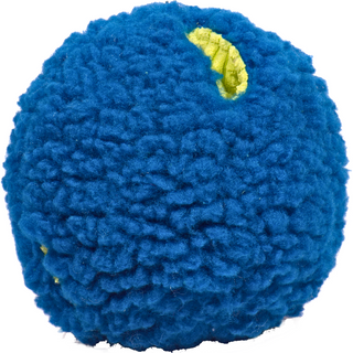 Treat-trapper ball, showing one of the three green holes designed to hide treats inside for your dog to discover.