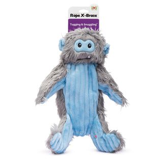 Large Snobro plush dog toy in HuggleHounds® Rope X-Brace packaging, perfect for gifting.
