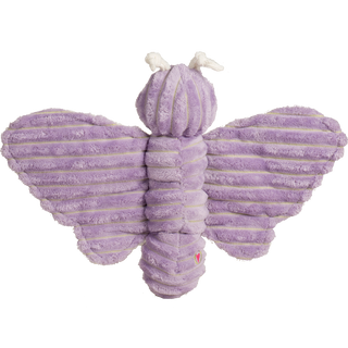 This is the back of the large butterfly. The entire back of the butterly is the soft and rich violet purple color made of ultra-wide corduroy plush. You can see the white antenna at the top of her head.