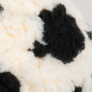 Close-up of black and white yarn with textured surface