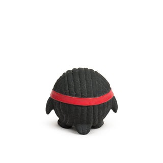 Back view of penguin Ruff-Tex dog toy with red scarf
