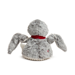 Rear view of Ollie Owl Knottie plush showing soft gray fur back
