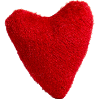 The picure is of a tiny bright red plush heart toy.  