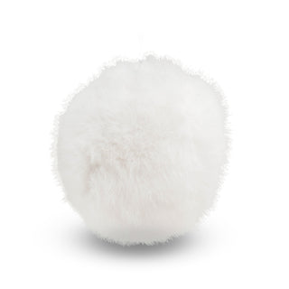 White faux-fur plush snowball.