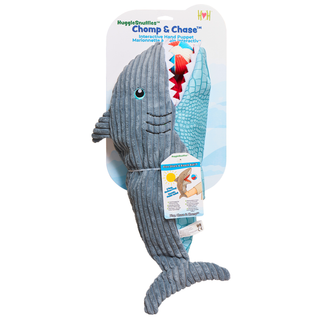 HuggleSnuffles™ Chomp & Chase — Finn Shark Puppet + Ruff-Tex® Beach Ball