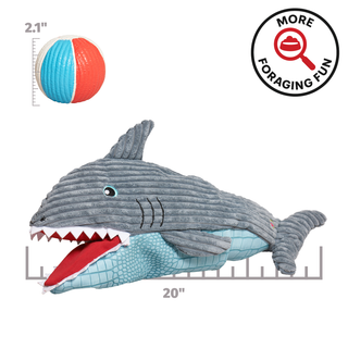HuggleSnuffles™ Chomp & Chase — Finn Shark Puppet + Ruff-Tex® Beach Ball