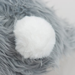 Close up of white pouf ball tail on Birch Bunny.