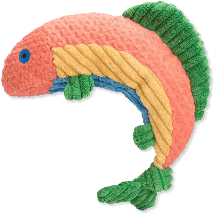 Rainbow trout Knottie® plush dog toy