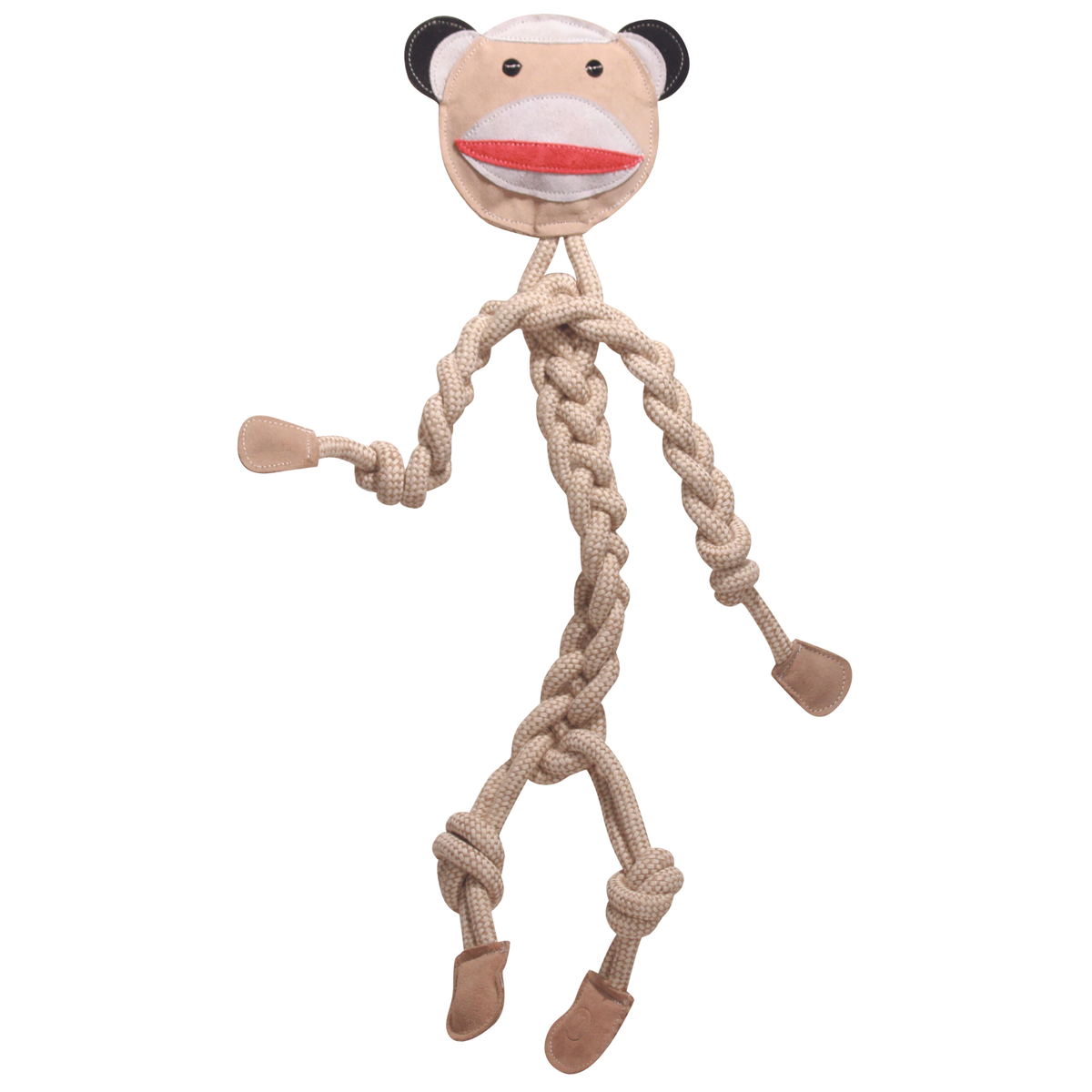 Stuey Sock Monkey Natural Rope Knottie® Dog Toy, Large (9mm rope diame ...