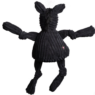 U.S. Military Academy Army mule durable plush corduroy dog toy with knotted limbs with black body.