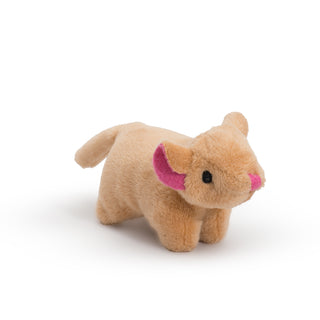 Orange Wee Squooshie™ mouse with pink inner ears, embroidered pink nose, and black embroidered eyes.