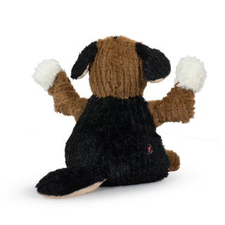 Back of Flash Knottie® with brown head, brown knotted limbs, black back and ears, and white paws.