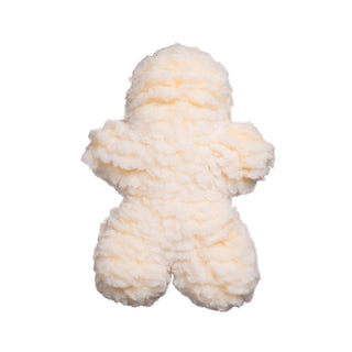 Natural HuggleFleece® man with squeaker. Shape of toy resembles a gingerbread cookie (toy is not holiday themed)!