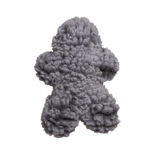 Gray HuggleFleece® man with squeaker. Shape of toy resembles a gingerbread cookie (toy is not holiday themed)!