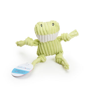 Light green frog with white bottom half of face catnip stuffed corduroy cat toy with tag.